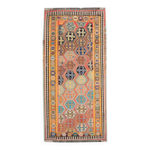 Tapis Kilim Iran Shiraz GashgaÏ : 1.57 X 2.77 Mètres - "Galerie Sardje"