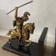 Pair of neo-classical Roman soldier bookends in marble and brass.
