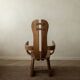 Brutalist Oak Armchair with Sculptural High Back by De Puydt, 1960s