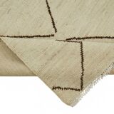 Handwoven Tribal One of a Kind 208 cm x 294 cm Beige Wool Carpet