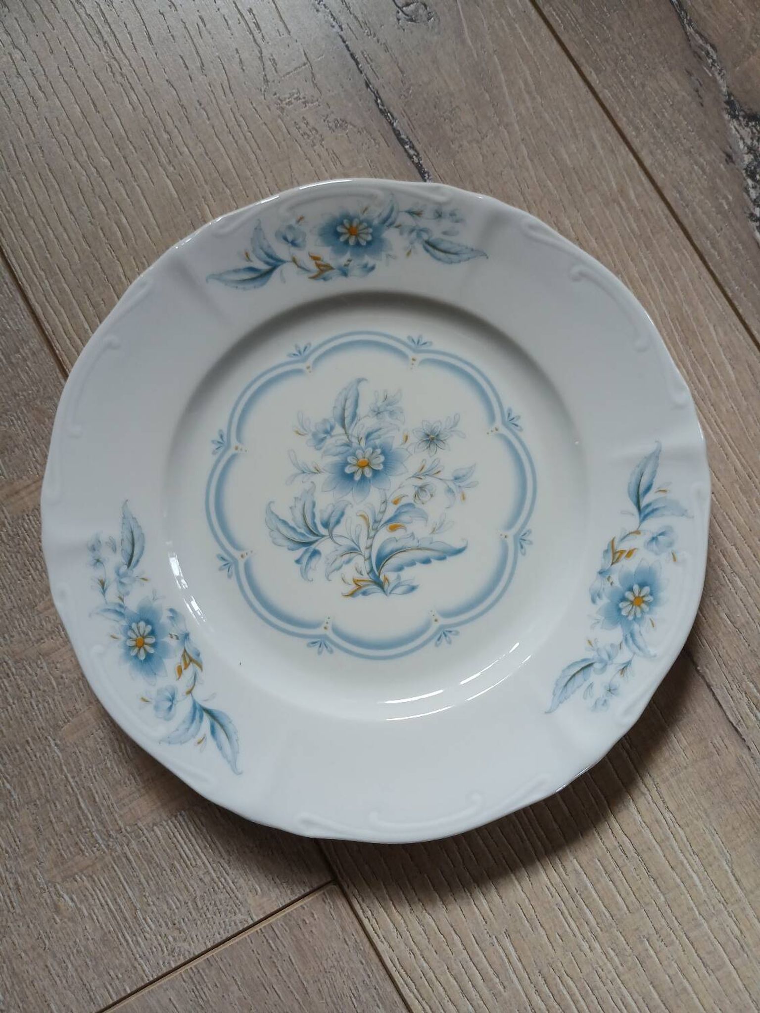 12 antique dessert plates in Chauvigny porcelain
