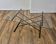 Italian desk dining coffee table Glass top metal legs adjustable height