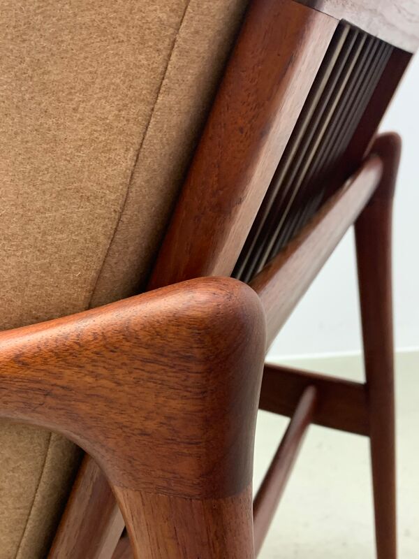 Fauteuil en teck par Fredrik A. Kayser pour Vatne Mobler années 60