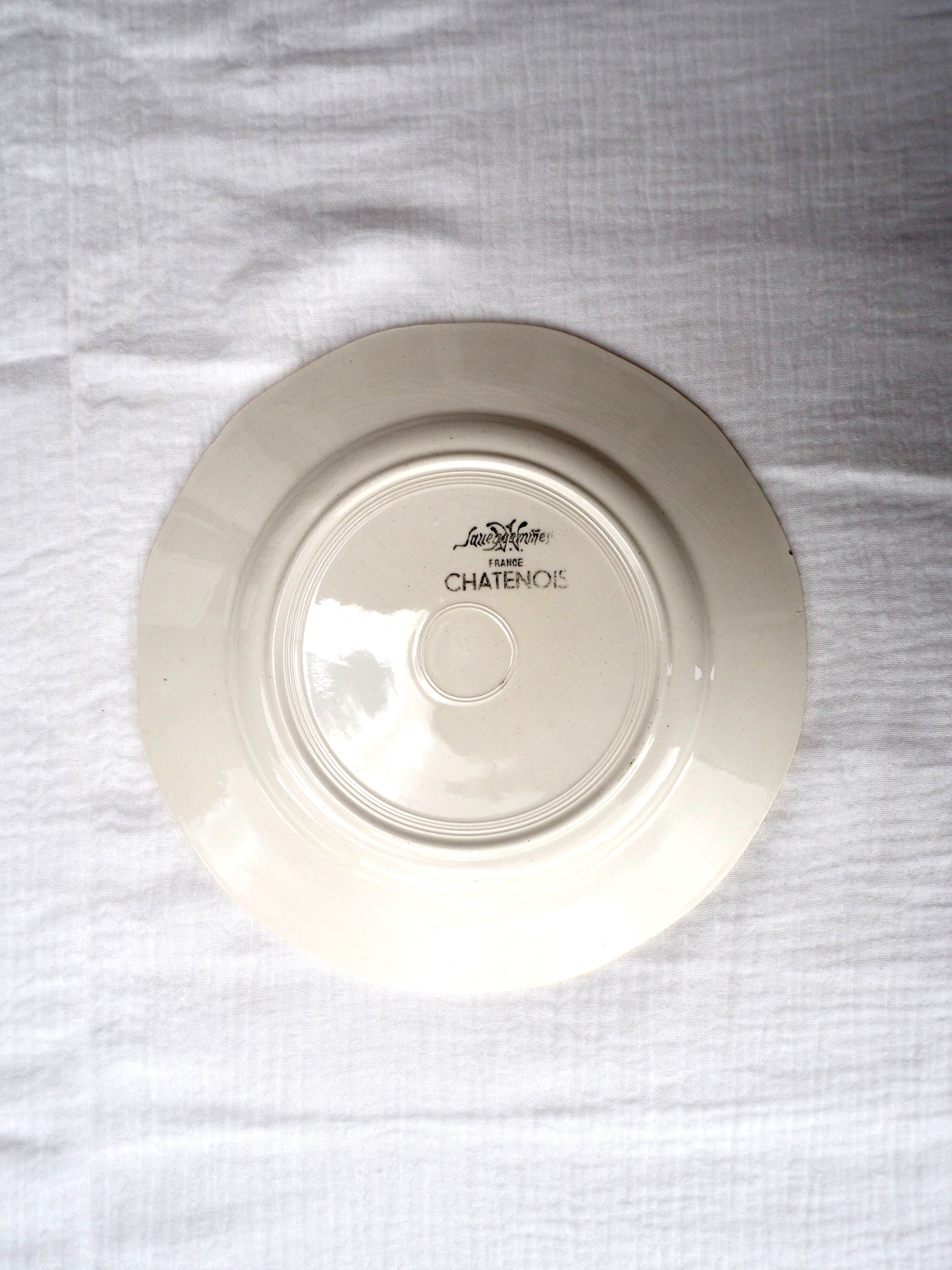 Set de 10 assiettes plates Sarreguemines, modèle Chatenois