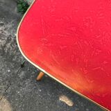 Table bass feet compass formica red