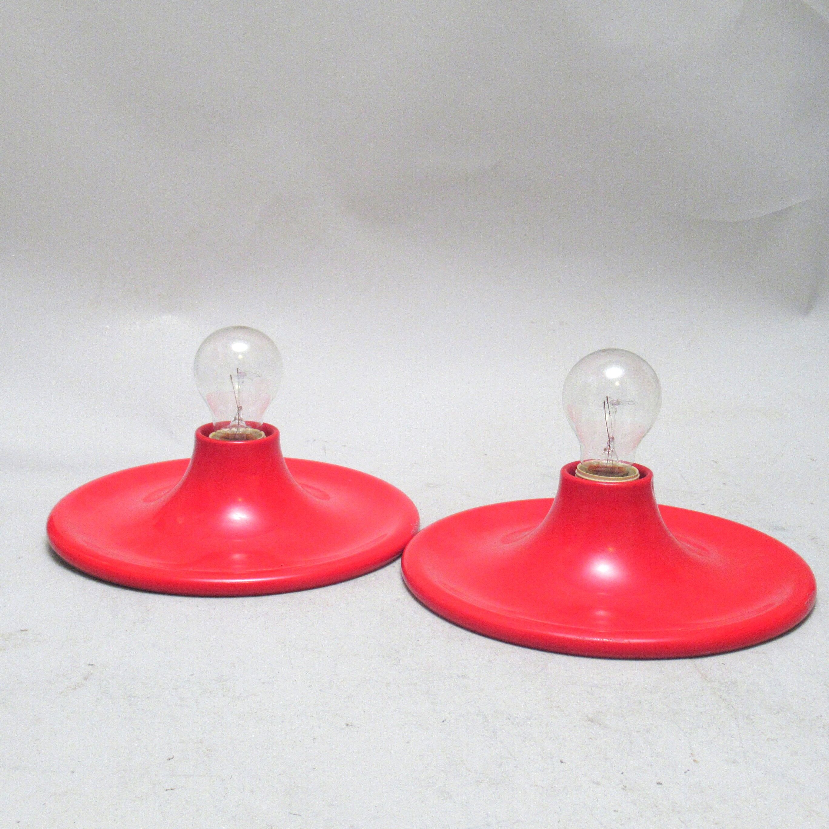 Teti red Targetti wall lamps 70s 80s