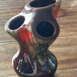 Vintage TriFlore Vase, Vallauris Ceramic, H 16 cm