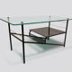Iron, glass and opaline coffee table