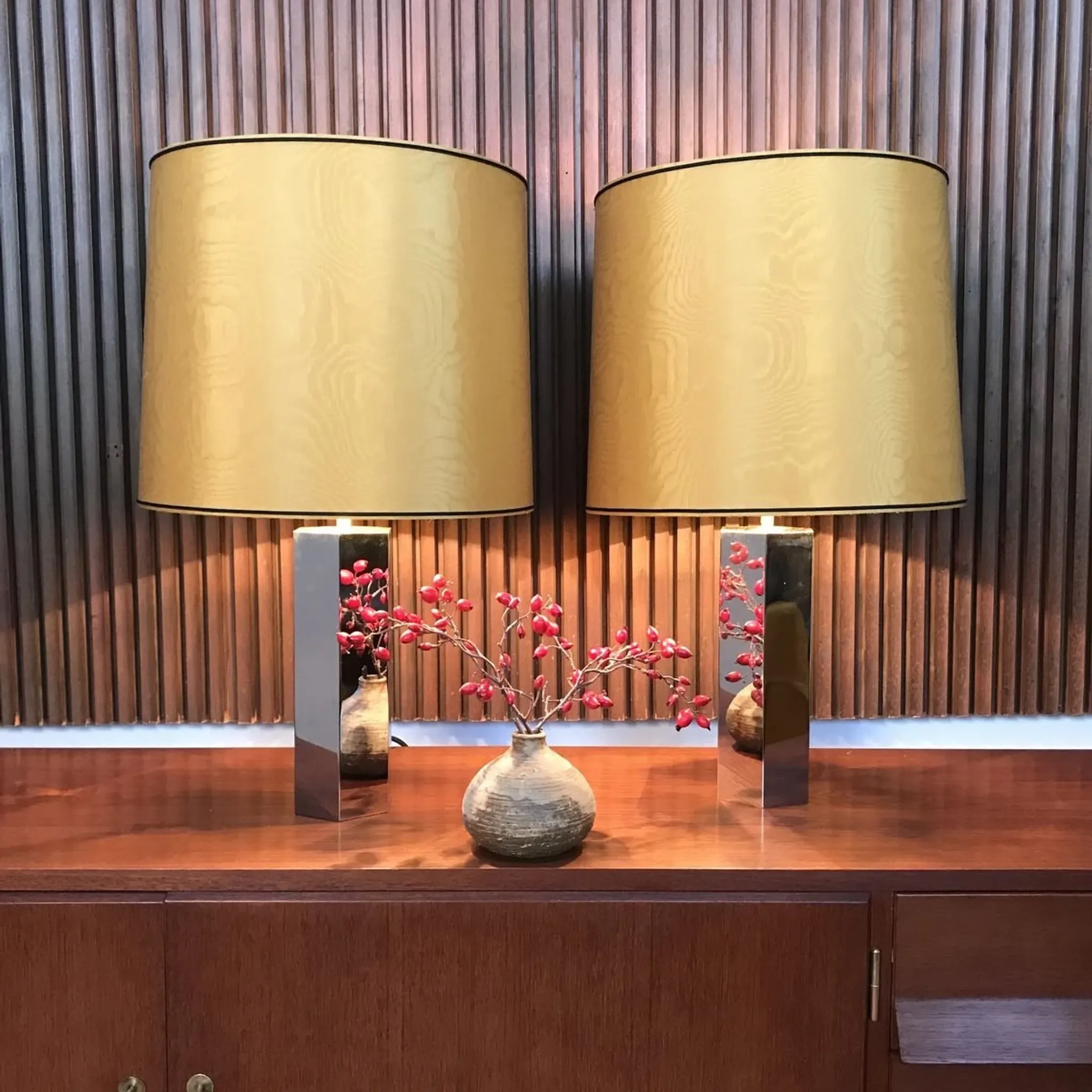 Sculptural Chromed Table Lamps by Ingo Maurer for Design M, 1960s, Set of 2