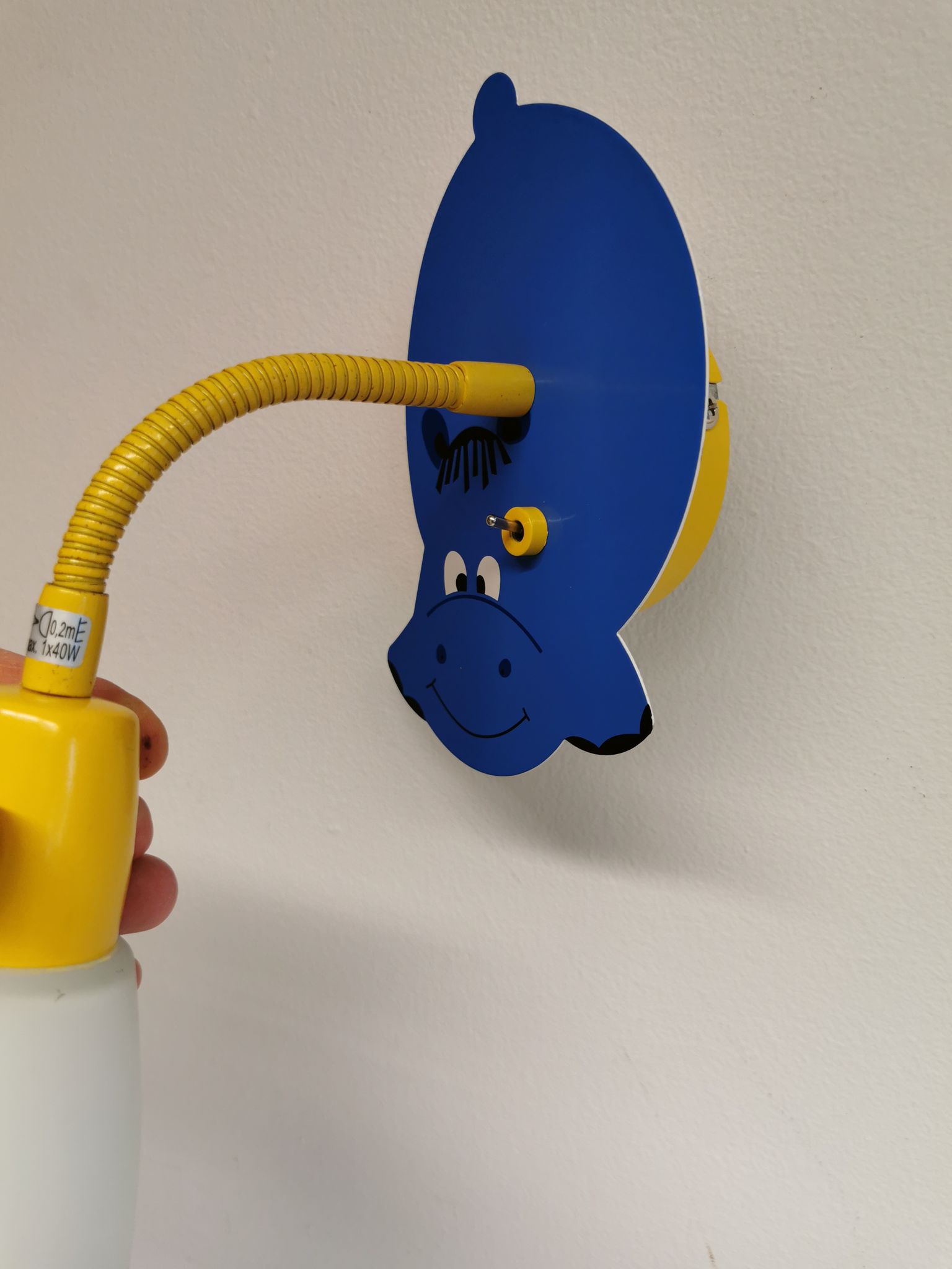 Cute hippo wall lamps for the children's room, Danish design from the 80-90s.