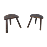 Pair of vintage tripod farm stools