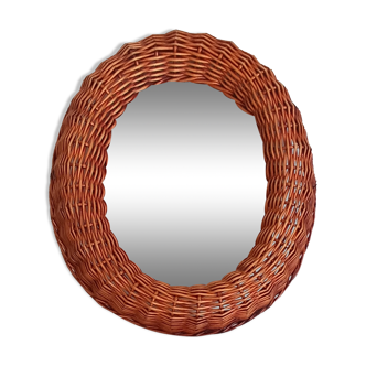 Mirror and rattan and wicker