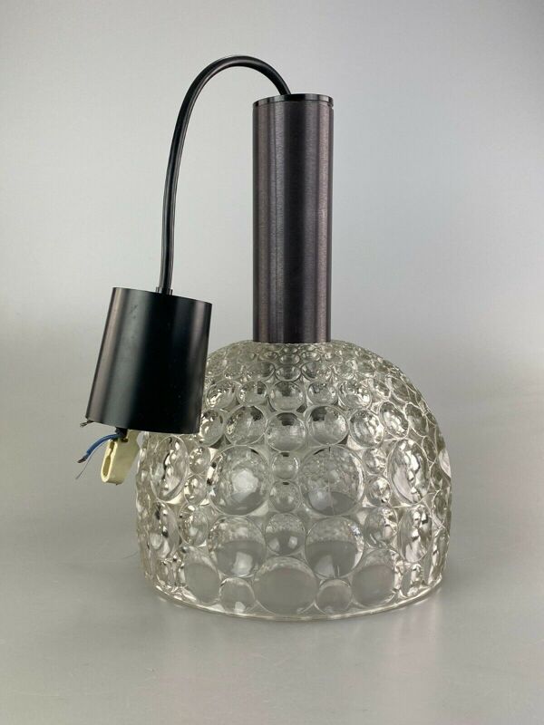 Suspension lampe en verre space age design 60s