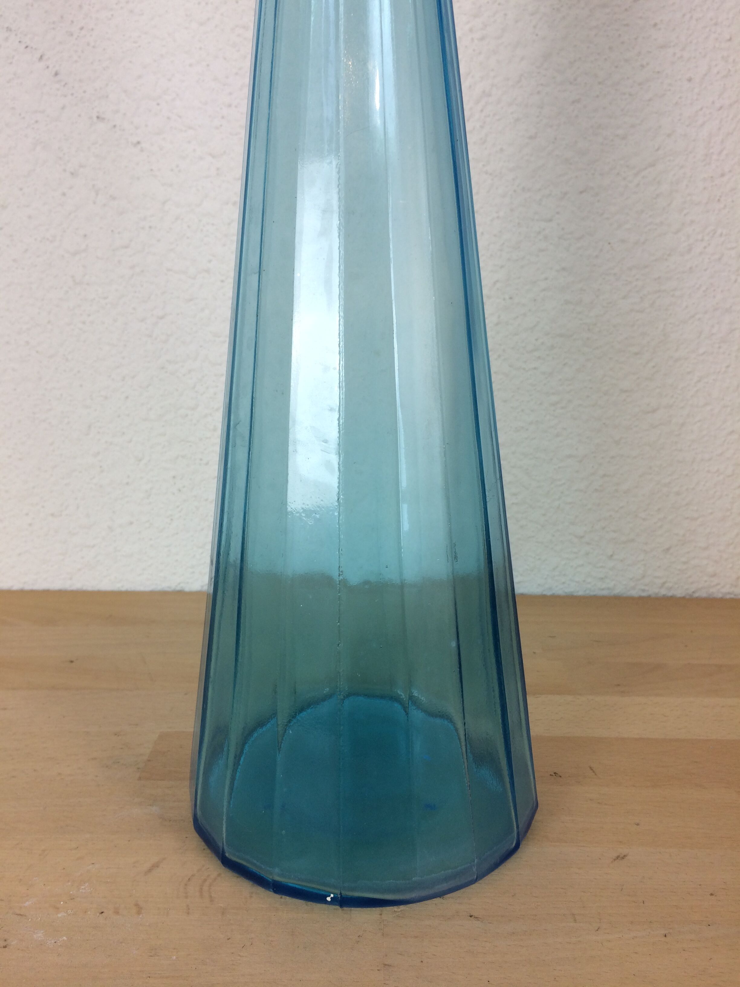 Carafe bouteille Empoli 68 cm italienne, verre bleu