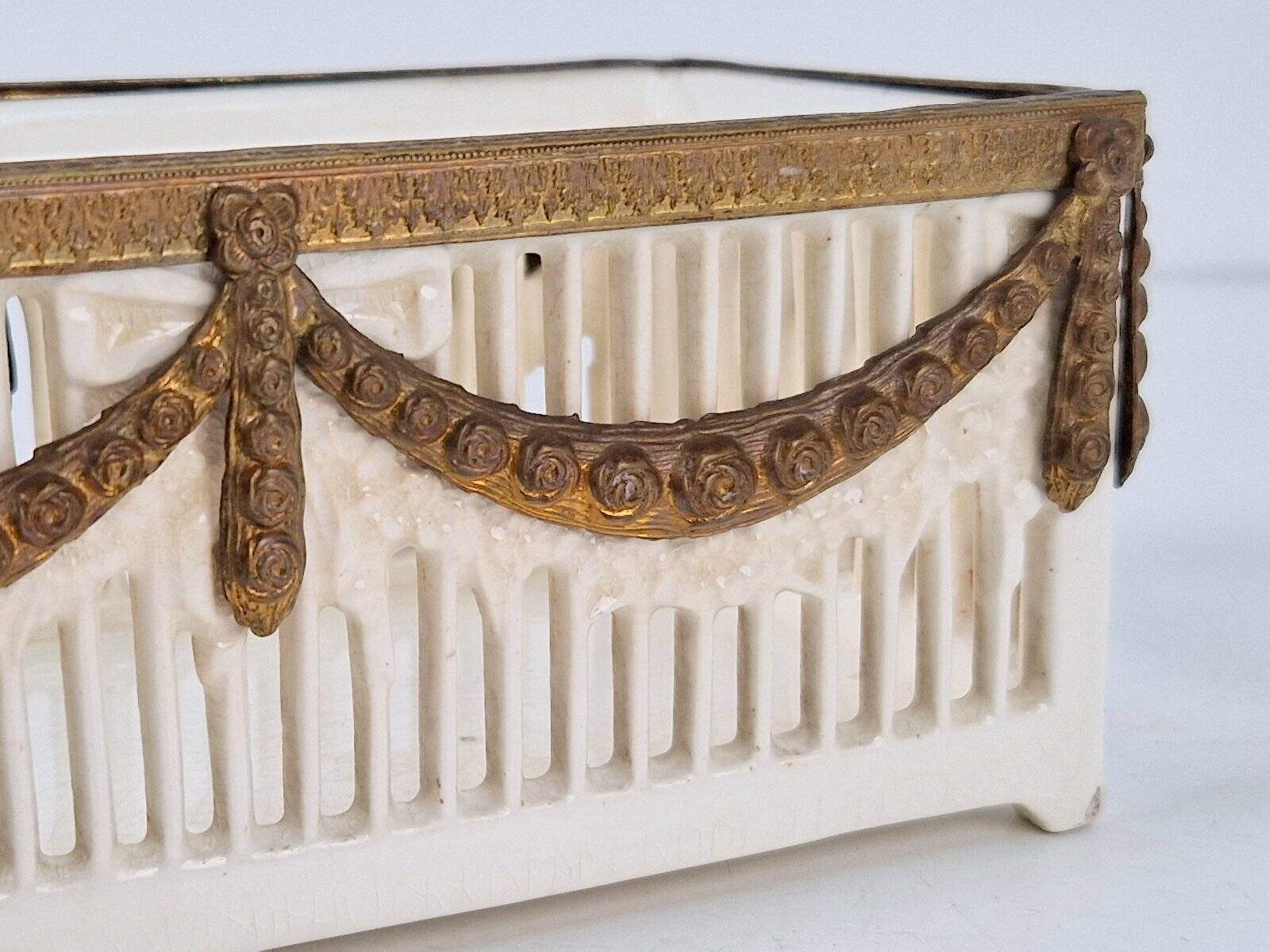 Antique Napoleon III Porcelain Planter with Gilt Bronze Mounts by Max Roesler Rodach, 1920s