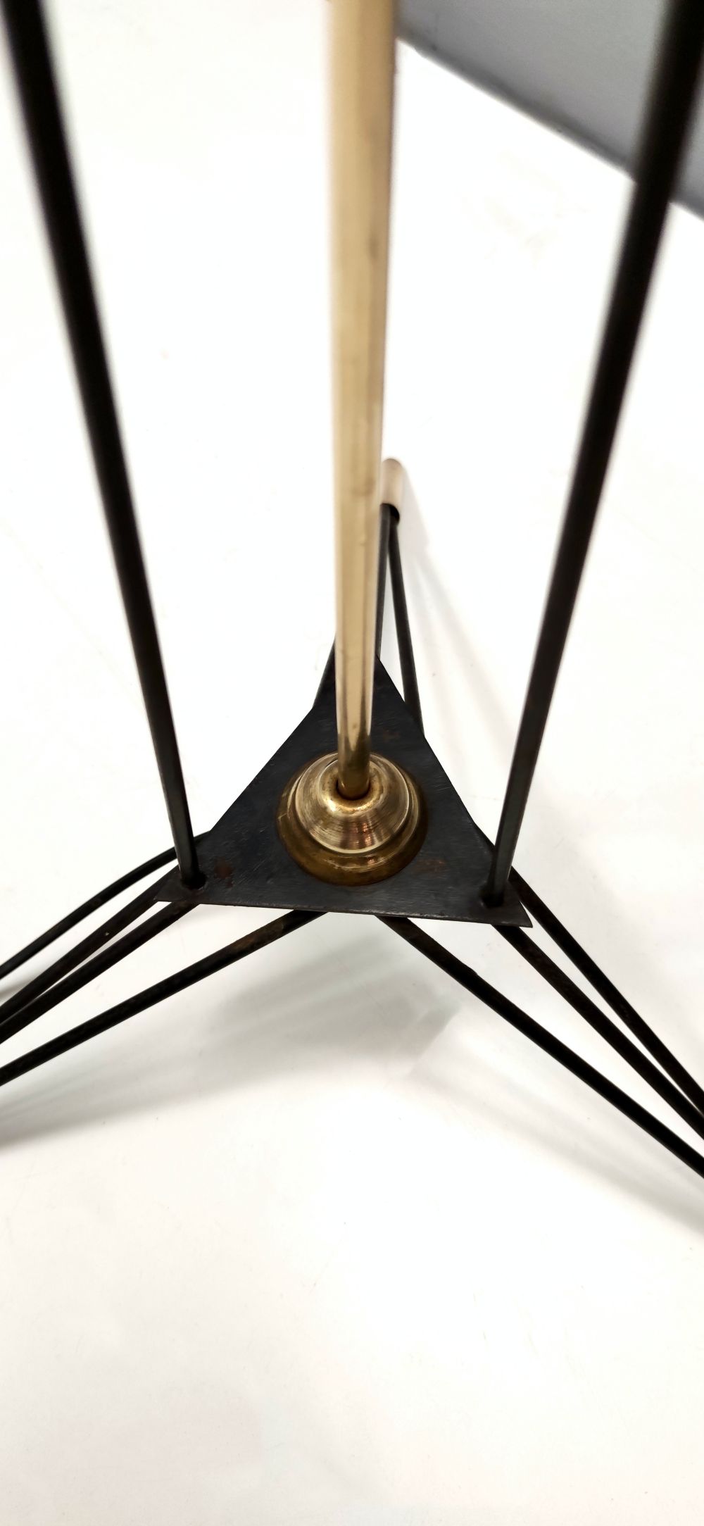 Midcentury Opaline Glass and Iron Floor Lamp by Stilnovo, Italy