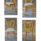 Lot de 4 chaises Baumann bistrot skaï beige 1970 chêne clair