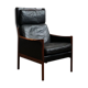 Danish leather and Rosewood armchair