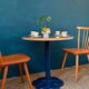 Round bistro table with tulip base in Art Deco style from the 1990s.
