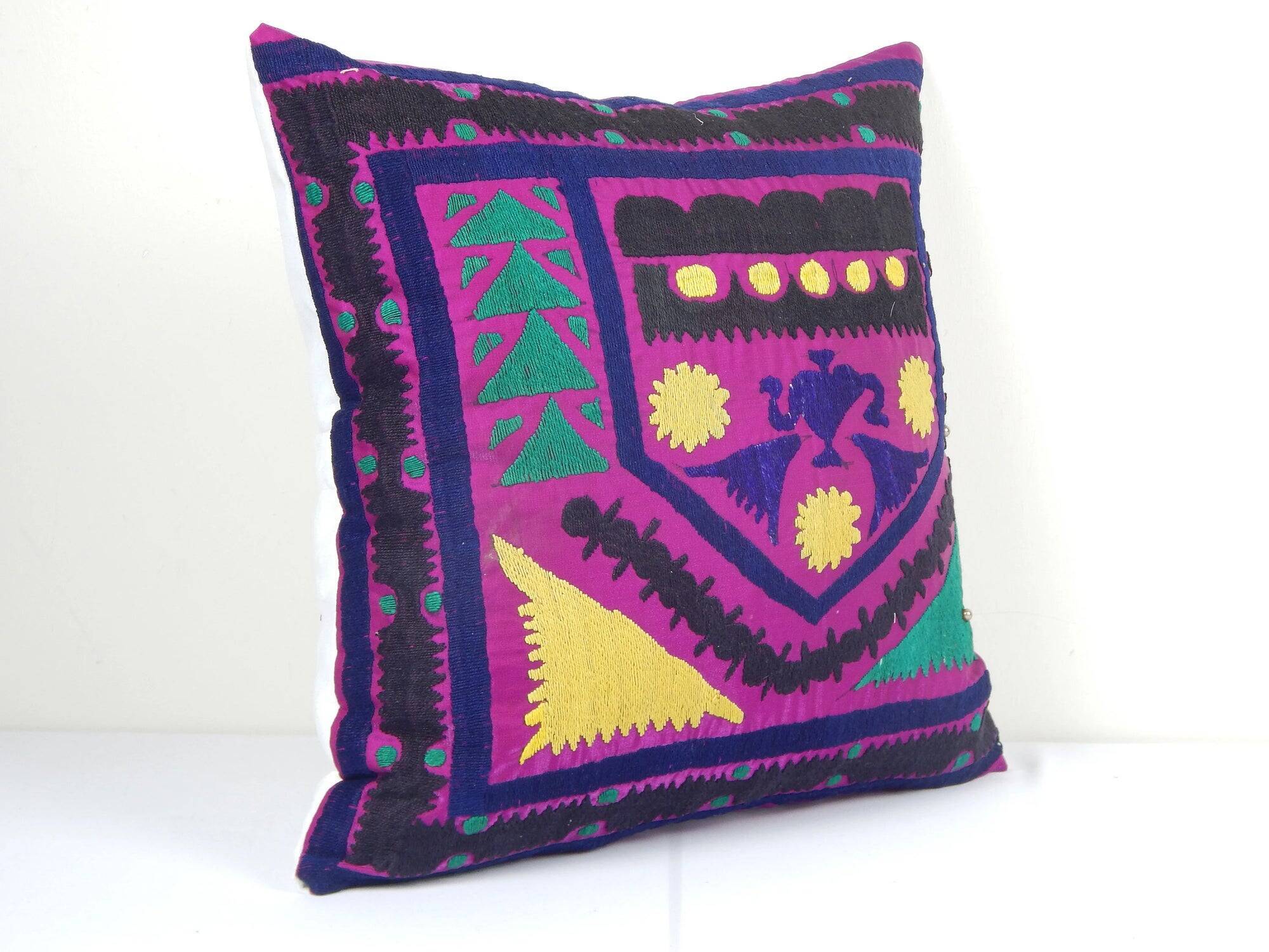Vintage embroidered cushion cover 41x41 cm
