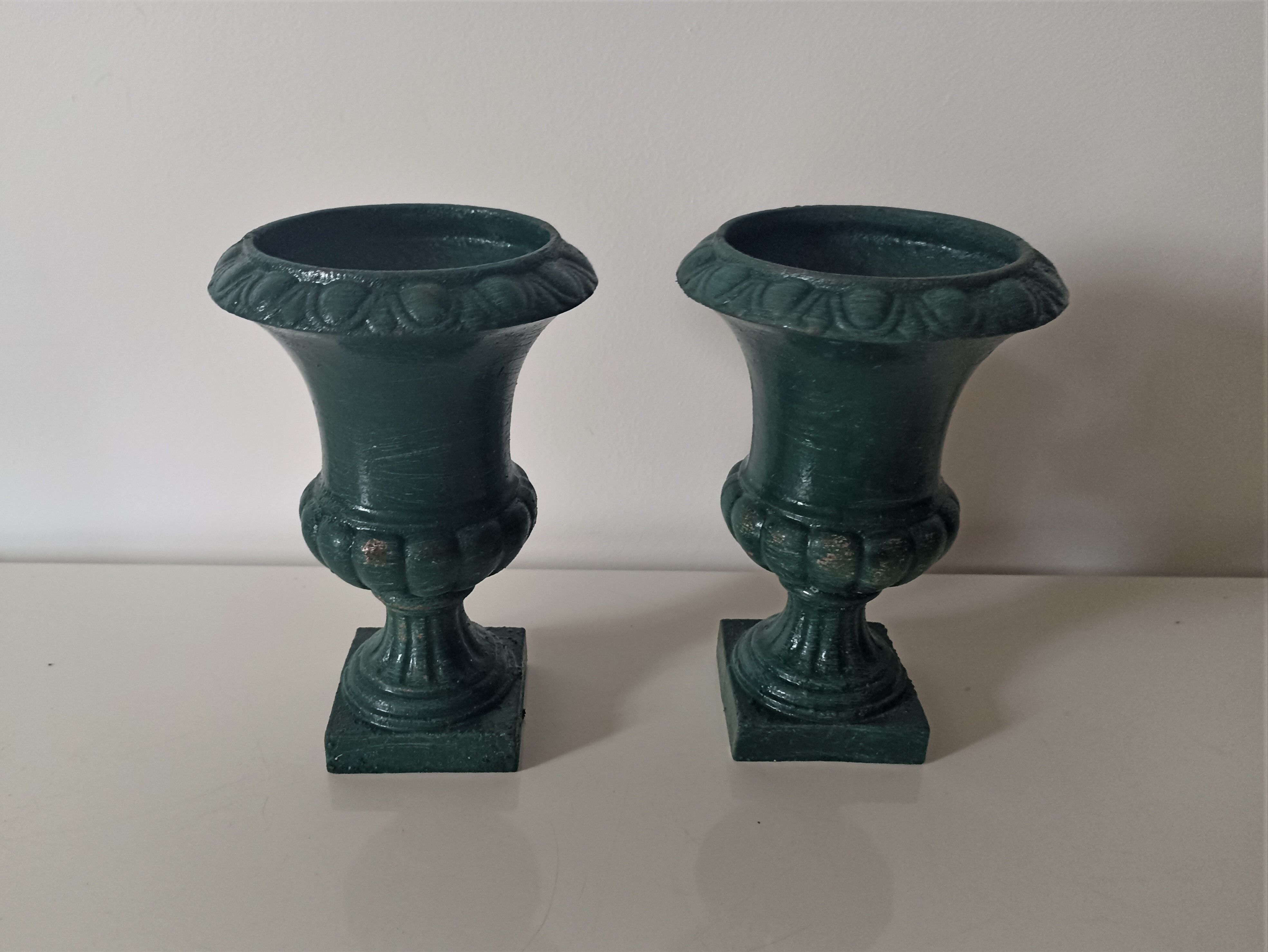 Pair of green Medici vintage 15,5 cm