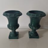 Pair of green Medici vintage 15,5 cm