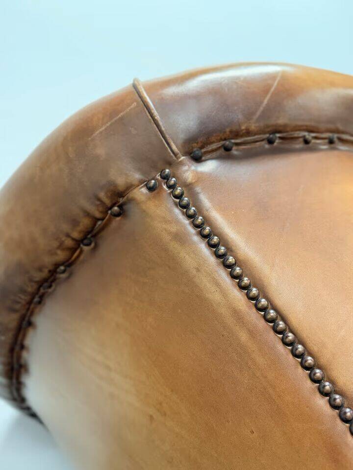 Classic Club Chair in Vintage Sheepskin Leather