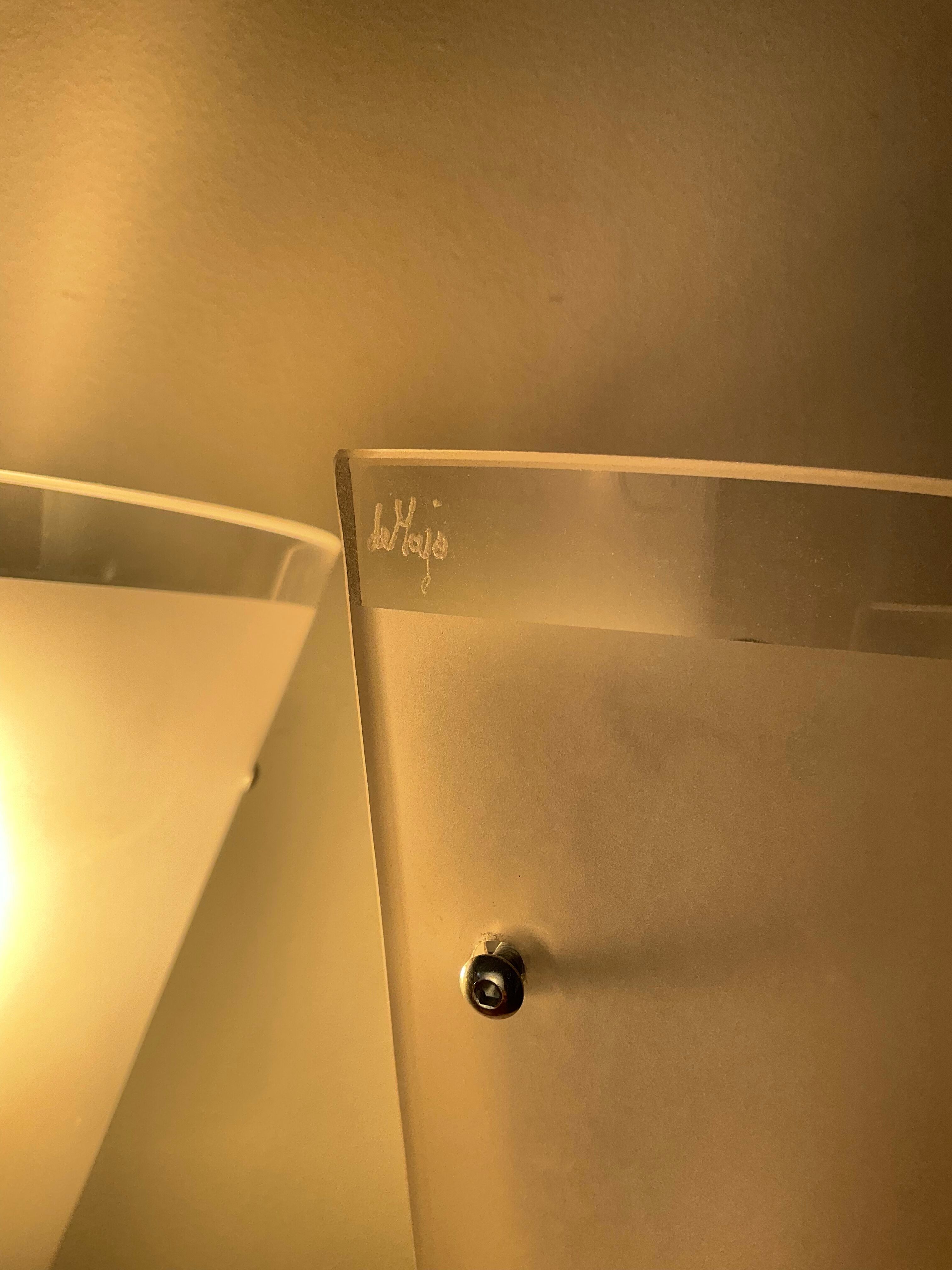 Pair of wall lamps by Lucio De Majo in De Murano glass