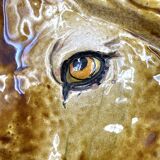 Mid-century lion ceramic plate / vide poche, Italy 1970s