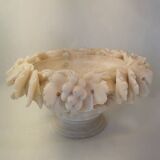 Old alabaster bird drinker centerpiece cup