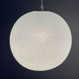 Glas hanging lamp pattern like a golfball 1970s