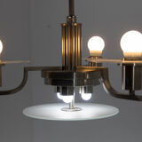 Art deco machine age chandelier, 1930, restored