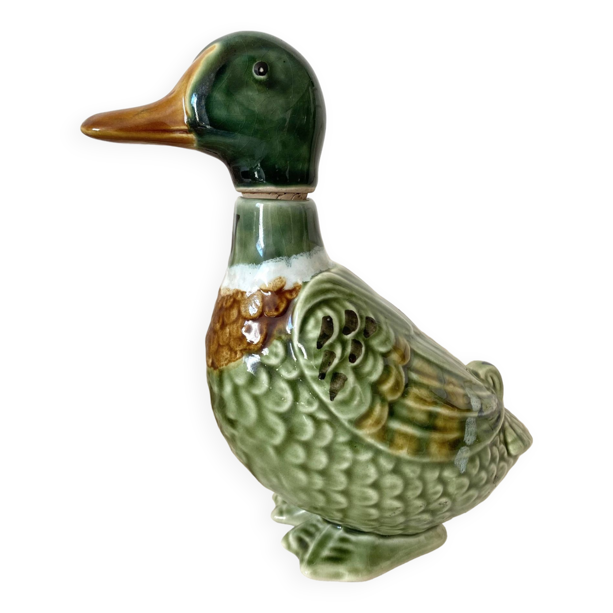 Zoomorphic bottle, ceramic duck