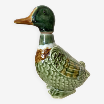 Bouteille zoomorphe ,canard en céramique