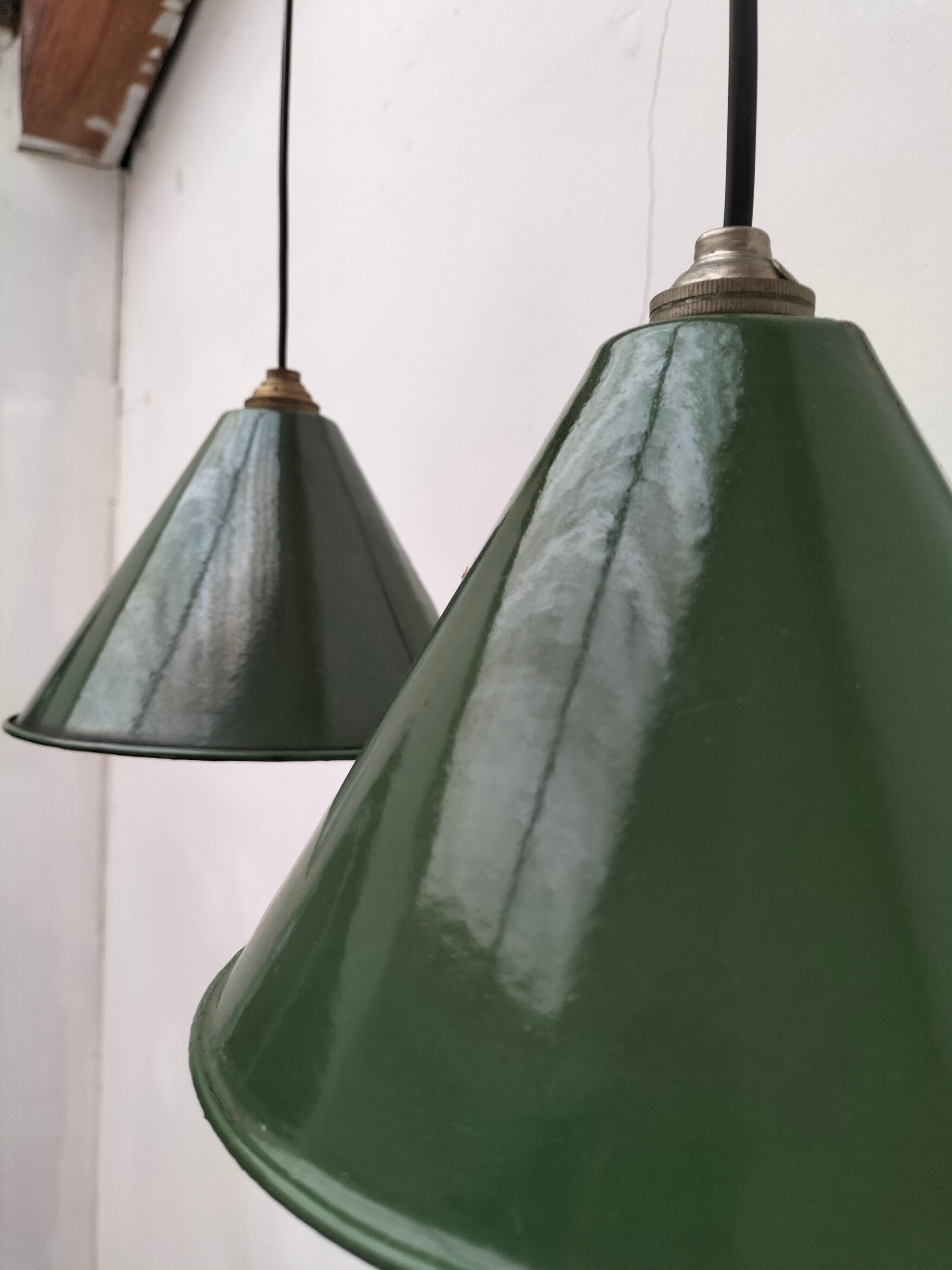 Pair of industrial hanging lamps