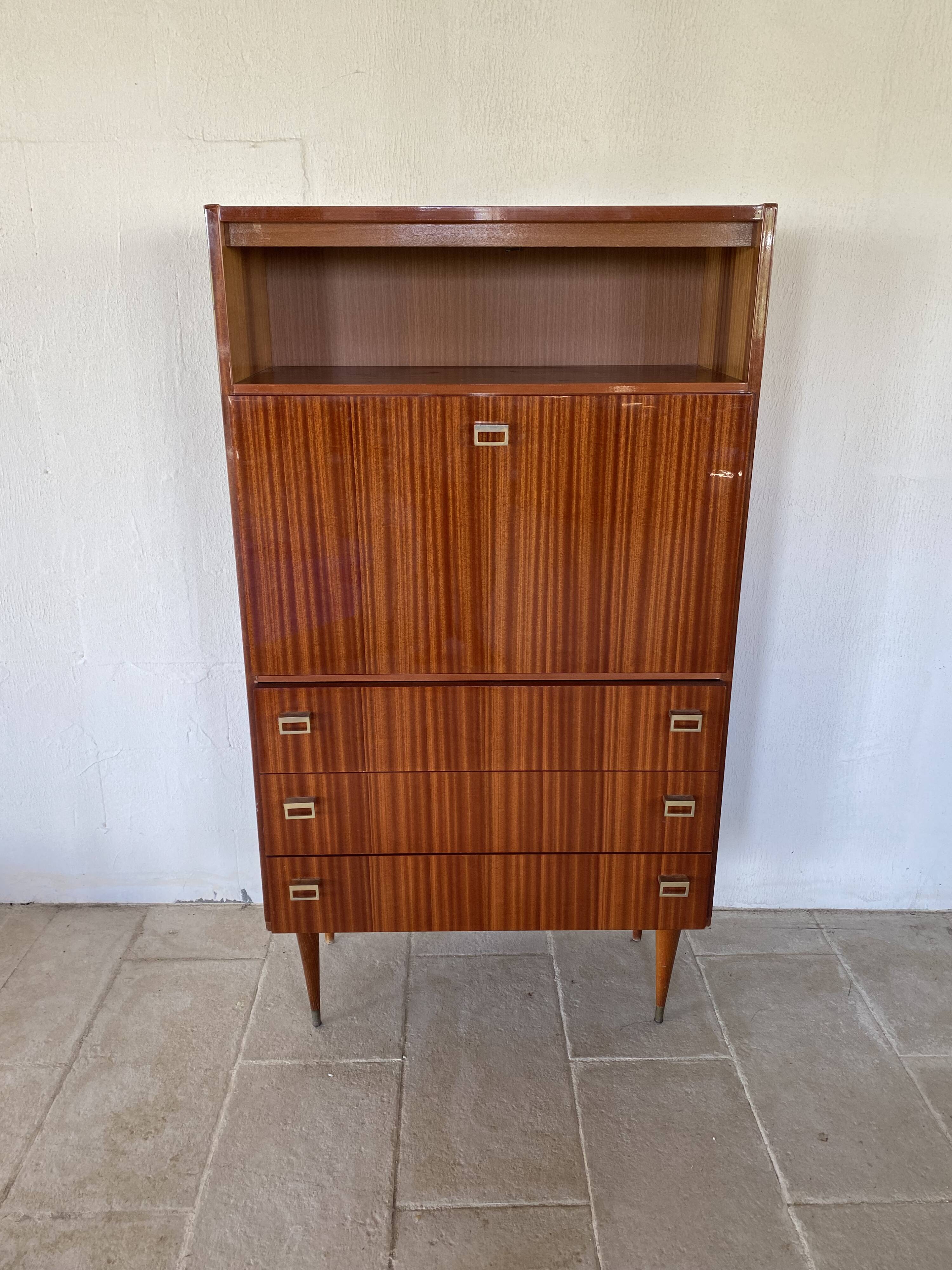 Vintage secretary with light