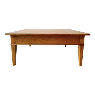 Large Square Solid Oak Coffee Table