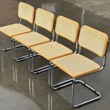 Set of 4 chairs model Cesca B32 designed by Marcel Breuer design