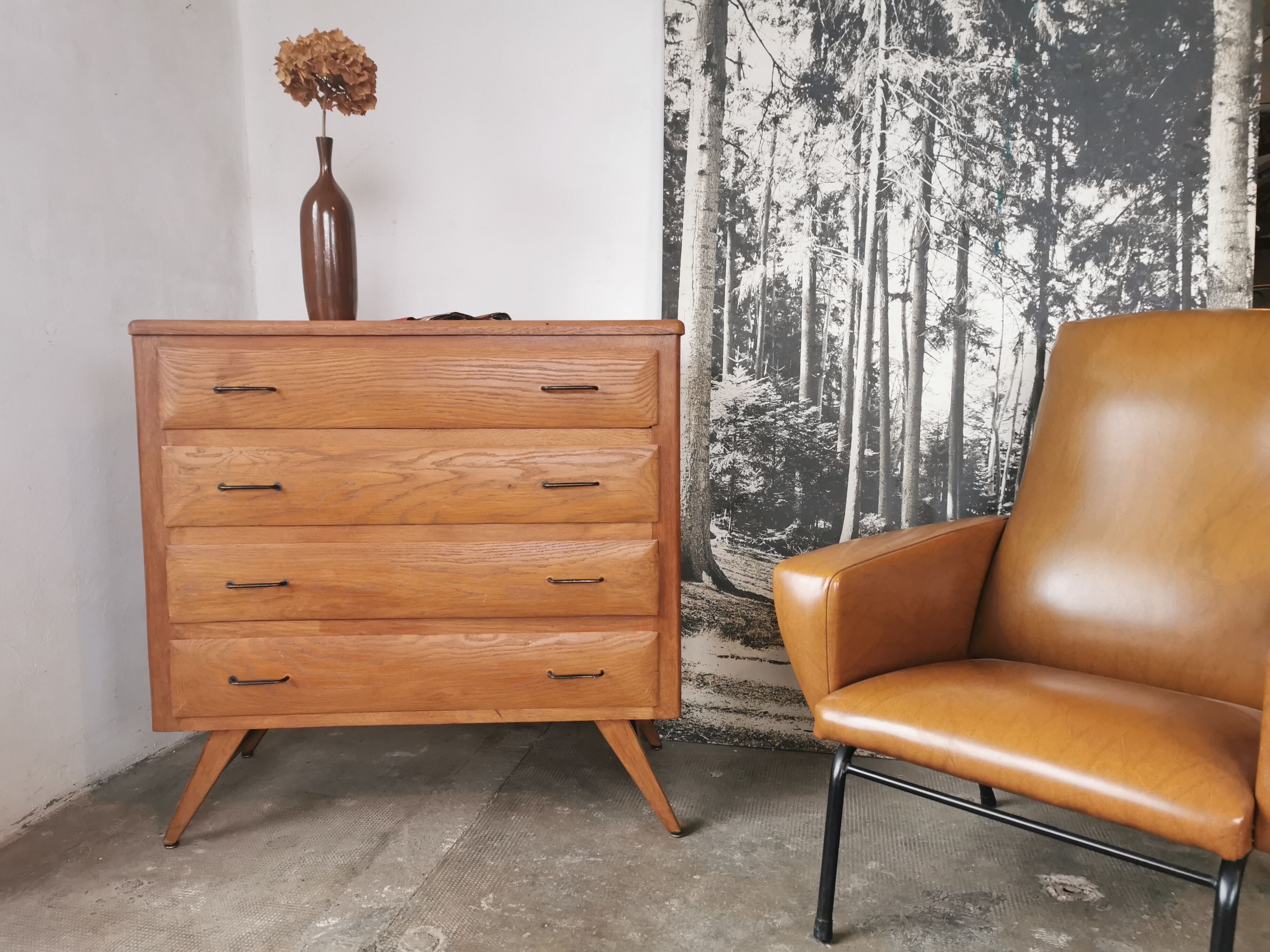 50's chest of drawers, compass feet