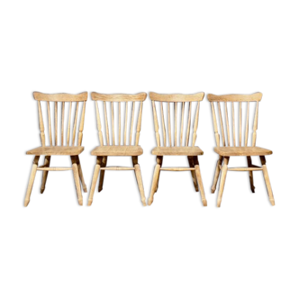 Set of 4 Scandinavian oak farmhouse chairs