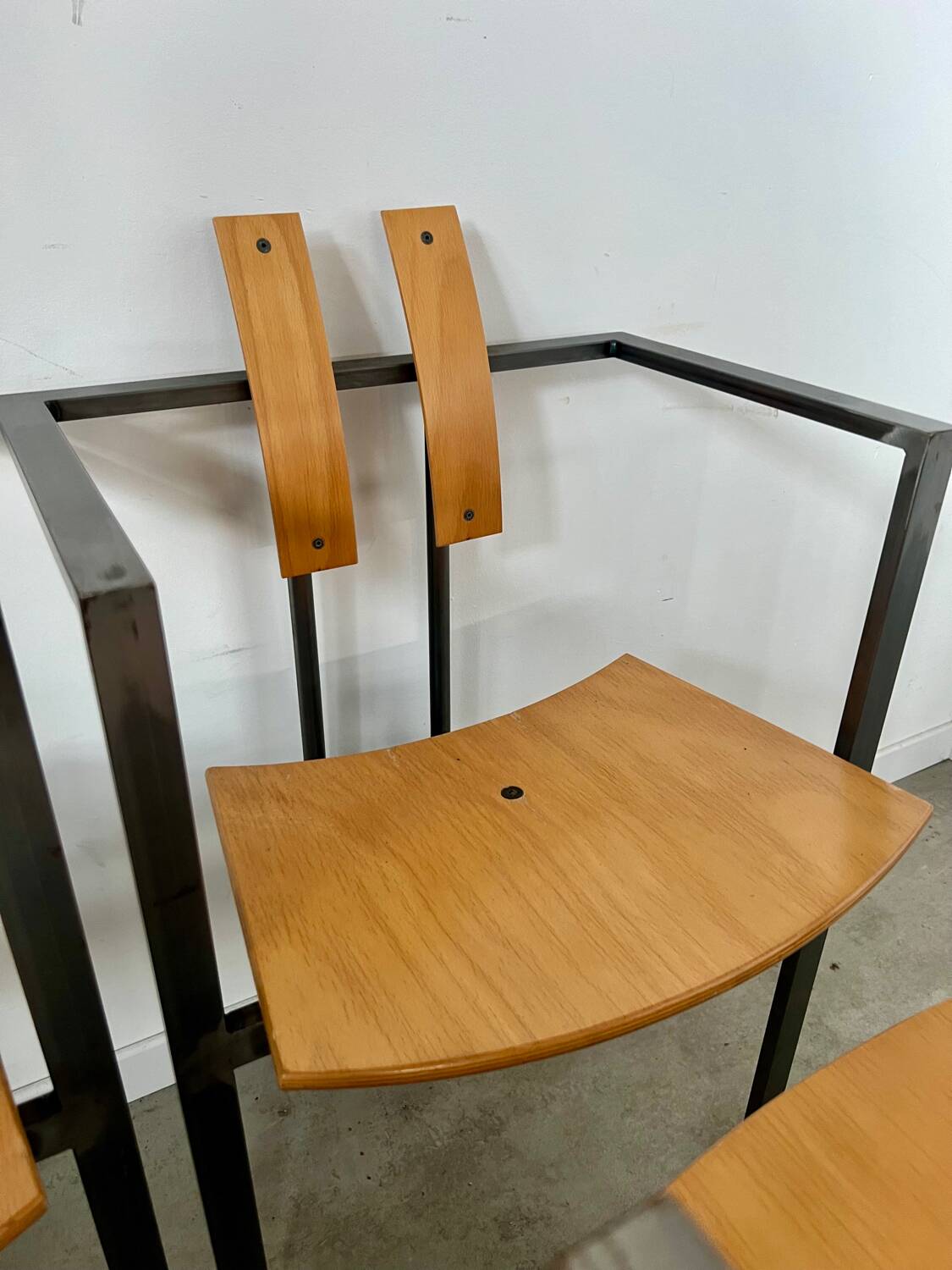 4 old raw design chairs Karl Friedrich Forster model Trix KFF postmodern 70s/80s