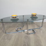 Oval glass coffee table 70