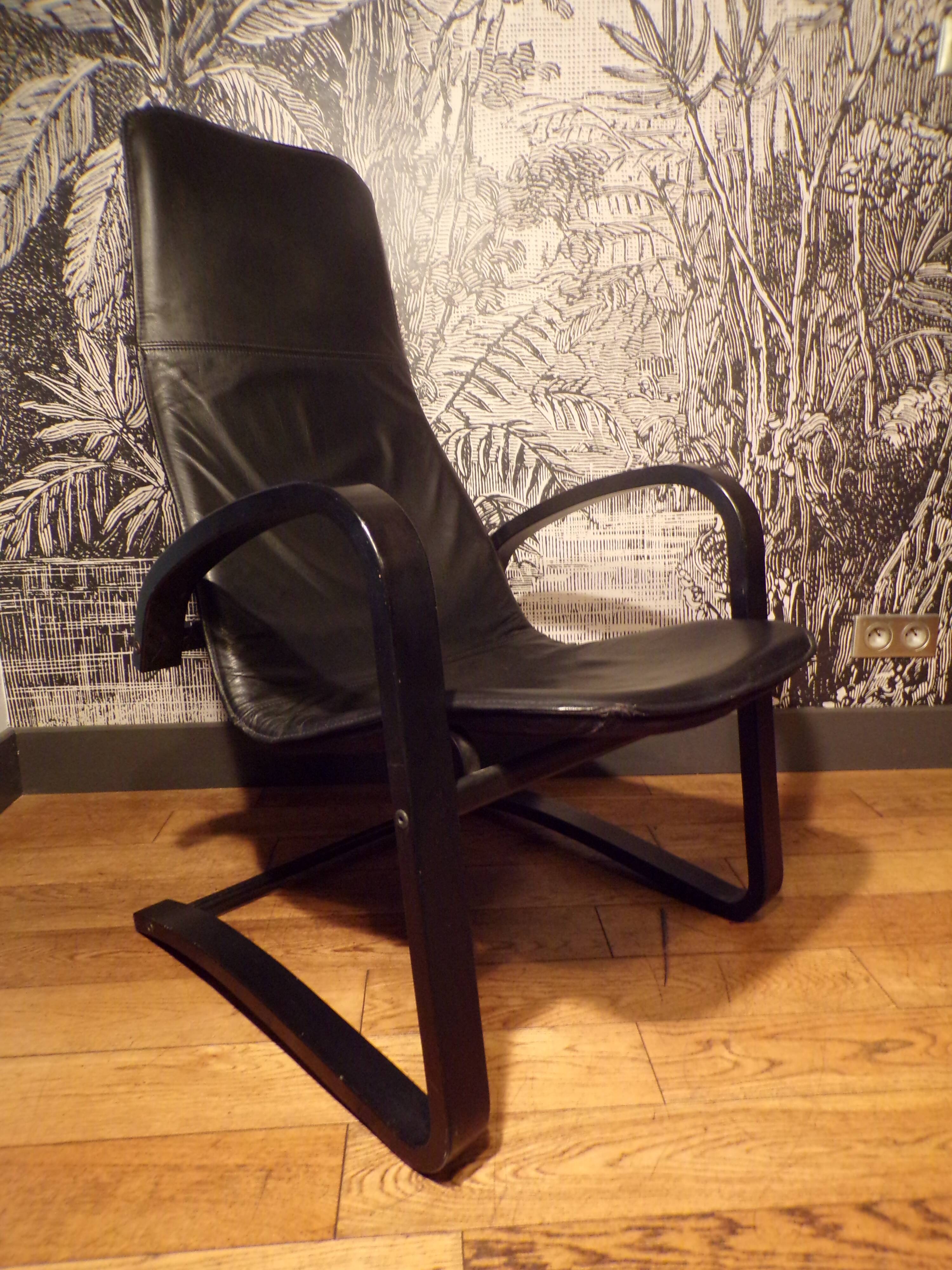 Scandinavian leather armchair