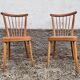 Paire de chaises scandinave bleu et rouge