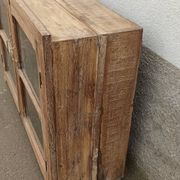Glass sideboard in antique wood