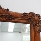 Baroque carved wooden beveled mirror in Louis XV style, France 1900s