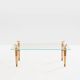 Table basse chêne bronze verre signée Garouste & Bonetti 1995