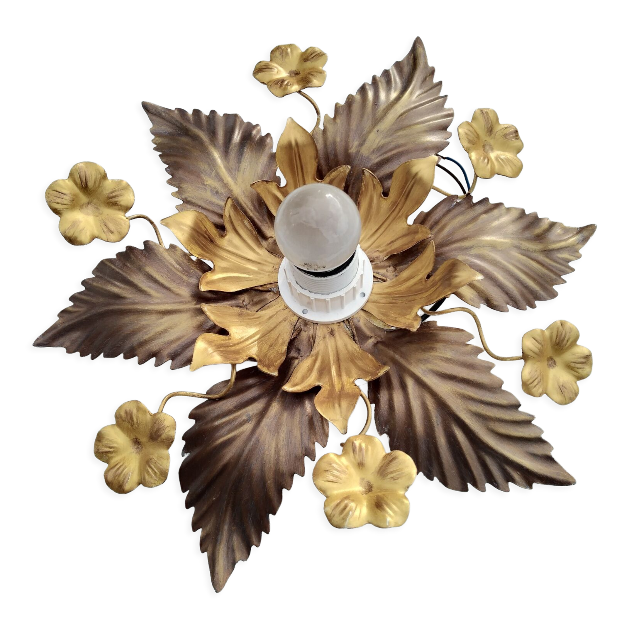 Ceiling lamp golden flowers
