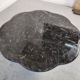Black marble "cloud" coffee table, 70s/80s