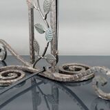 Two-headed wrought iron lamp by Muller, Art Deco, France, Circa 1920